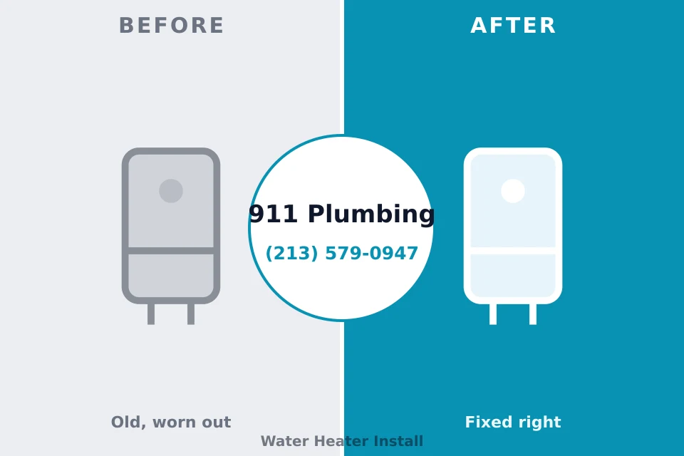 Before and after: plumbing company Medford, MA